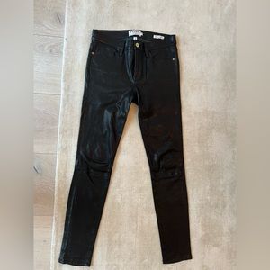 Frame Le Skinny black real leather skinny jeans, size 27
